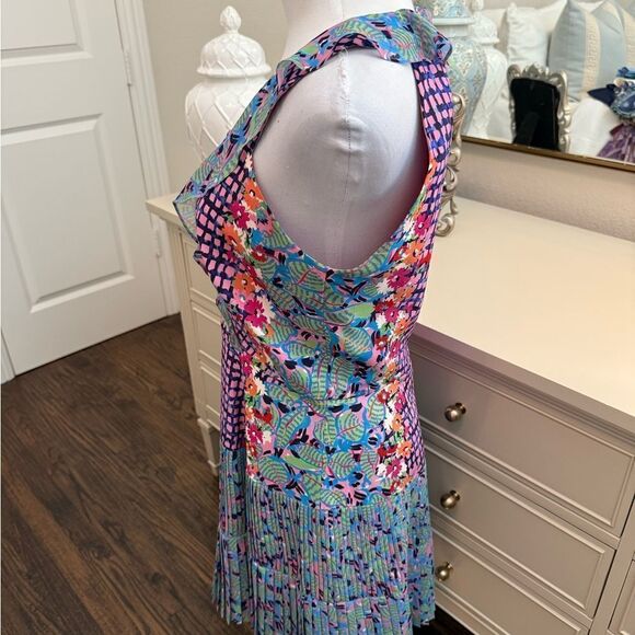 Saloni Amy Tropical Print Silk Mini Dress - Picture 3 of 6